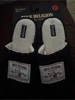 True Religion Black Slip-On with Orange Stitching